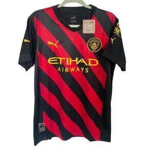 Puma Men's Manchester City Away Jersey Football Soccer England Black Size Medium